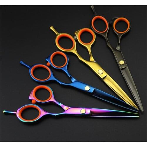 Professional japan steel 5.5 '' hair scissors cutting barber makas cut scisors set haircut thinning shears hairdressing scissors