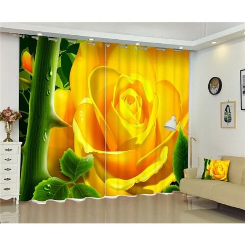 Window Curtains Flower Luxury 3D Blackout Curtains Living Room office Bedroom Drapes Rideaux Cortinas Customized size pillowcase