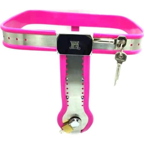 Sex Toys Stainless Steel Pink Chastity Belt Device For Men Couples Metal Underwear Bdsm Bondage Lock Cock Cage Penis Bird Lock