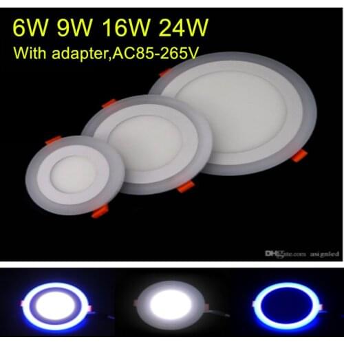 LED Downlight Round 6W 9W 16W 24W 3 Model LED Lamp Double Color Panel Light two Color Ceiling Recessed Lights Indoor Lighting