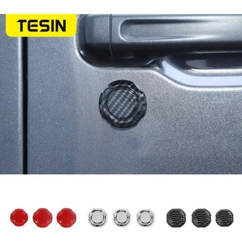 TESIN Car Door Key Jack Trim Protect Decoration Cover Sticker for Jeep wrangler JL 2018+ For Jeep Gladiator JT 2018+ Accessories