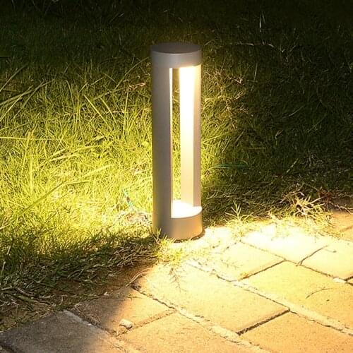 Outdoor LED Lawn Lamp Waterproof Exterior Bollard Light Aluminum Garden Pillar Light Villa Courtyard Pathway Landscapes Lights