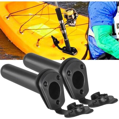 1Pcs 90 Degree Flush Mount Rod Holder Bracket for Boats Kayak Fishing Pole With Cap Cover Kayak Pole Fishing Tools