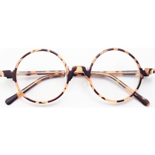 Vintage Round 45.70mm Acetate Eyeglass Frames myopia Men Women Full Rim Glasses Rx able