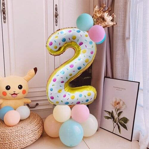 32inch Candy Number Foil Balloons New Year Party Donut Helium Globos Birthday Party Decorations Kids Balls Party Supplies