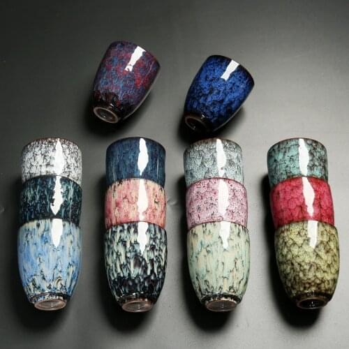 Japanese-Style Ceramic Cup Single Large Jianzhan Glaze Kiln Tea Set Master Cup Colorful Gift Cup 250ml
