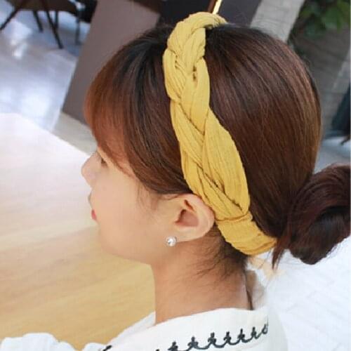 Korean Fashion Twisted Braid Turban Headband Women Girls Hair Head Bands Wrap Accessories For Women Scrunchy Headwrap Hairband