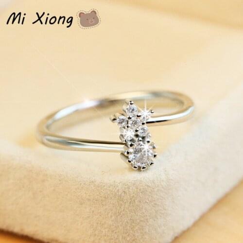 Mi Xiong Real 925 Sterling Silver Women Rings Star Round Bead Diamond Light Luxury Elegant Fresh Charm Lady Party Brand Jewelry