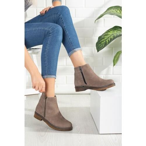 ERC1983 Winter boots for Women Winter shoe Genuine leather Ankle Boots Short Boots Zipper boots Suede womens boots new style