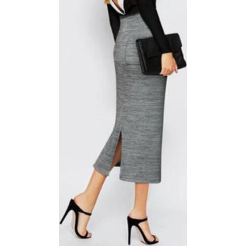 2020 Winter Women Elegant Knitted Bodycon Skirts Womens Plain Slim Tight Fit Ladies Soft Stretch Knitting Skirt