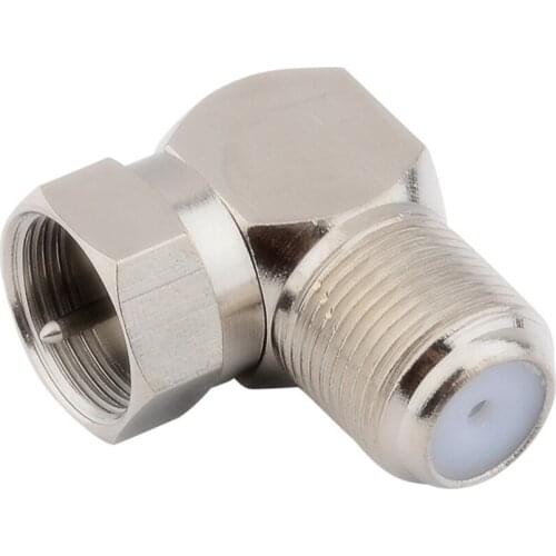 10PCS F Male To F Female Right Angle 90 Degree Coaxial Connector Adapter Connector RG6 RG5