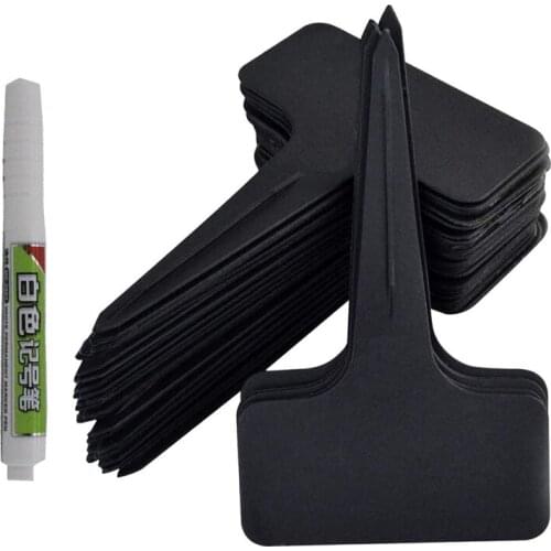101Pcs/Set Black Plant Labels Water T-Types Plant Tag Reusable Nursery Garden Labels Plant Markers for Flower Vegetables Retail