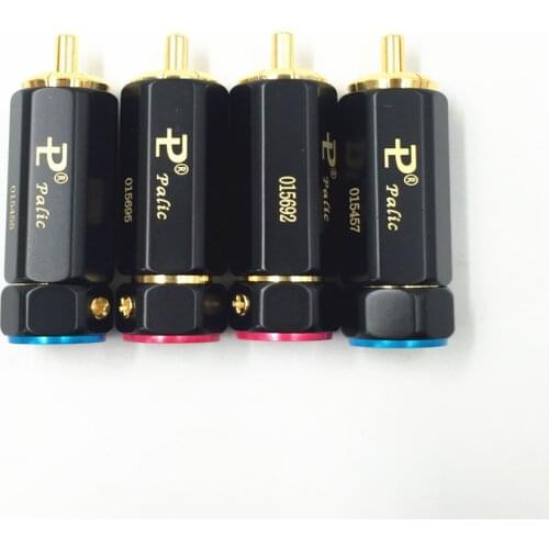 4pcs Palic High Quality Gold Plated RCA Plug Lock Collect Solder A/V Connector