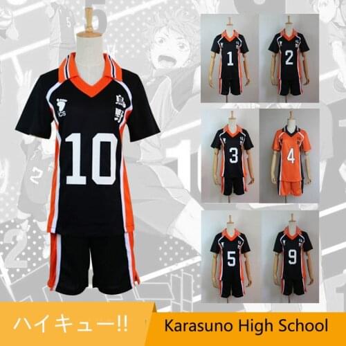 Anime Haikyuu!! Karasuno High School Volleyball club Shoyo Tobio Kei Tadashi Daichi Koshi Asahi Cosplay team uniforms Jersey