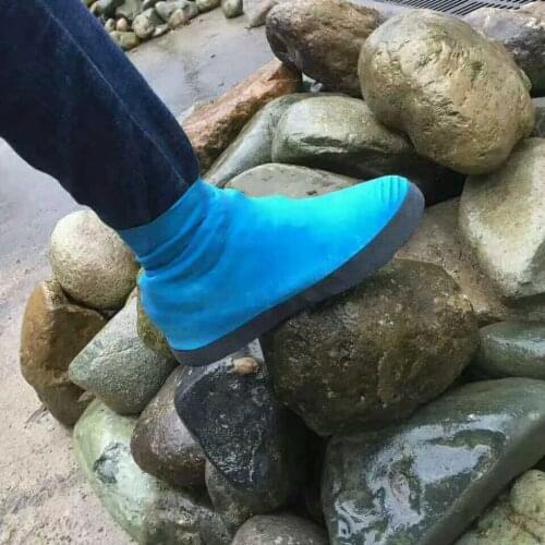 Unisex Latex Rain Shoe Covers Waterproof Rain Shoe Covers Thickened Disposable Boot Protector Double Layers Composite Shoe Sole
