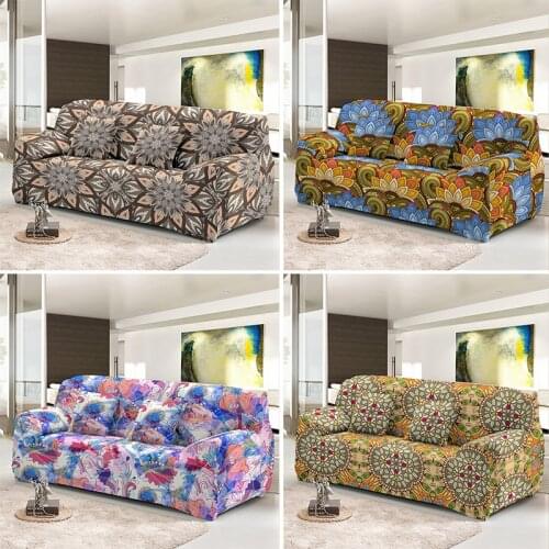 Boho Abstract Elastic Sofa Cover For Living Room Decor All-Inclusive Couch Covers Bohemia Removable Slipcover 1/2/3/4 Seats