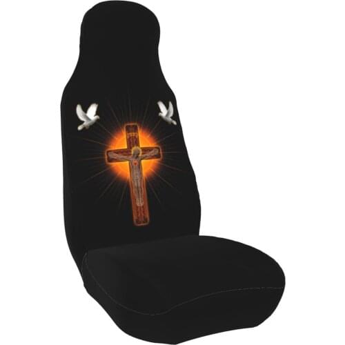 2 car chair cover: Jesus Christ car chair cover - Semi-Custom Fit - Front - Will Make Fit Any Car/Truck/Van/RV/SUV