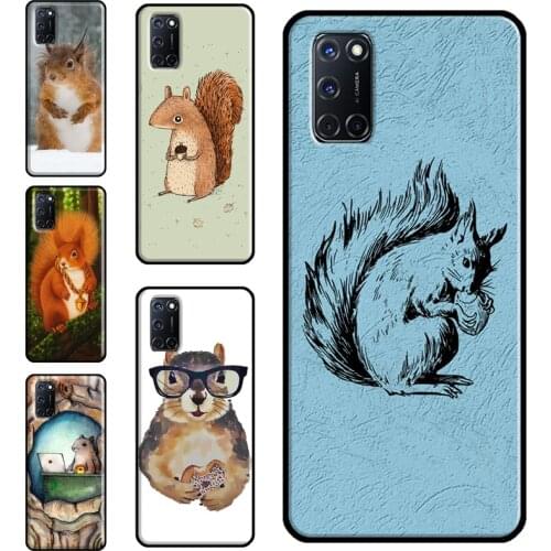 Cartoon Squirrel Case For OPPO A91 A93 A83 A15 A31 A53 A9 A5 2020 F5 Find X3 Pro A52 A72 A3S A5S Cover Capa
