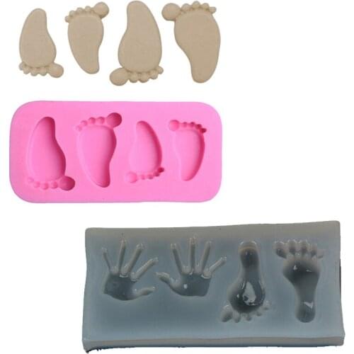 Baby Hand Foot Form 3D DIY Silicone Mold Cute Fondant Decor Resin Jewelry Making
