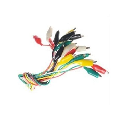 5 Color Double-ended Test Alligator Crocodile Clip Jumper Probe Lead Wire 10pcs/lot
