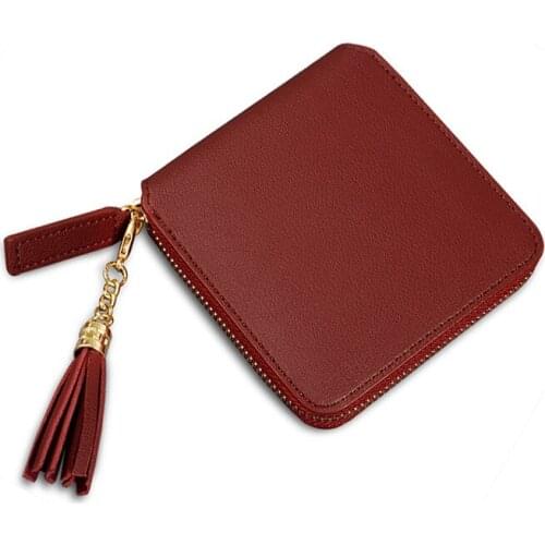 Short Wallet Women 2021 New Square Zipper Tasser Small Wallet Korean Version Simple Fashion Coin Wallet Woman