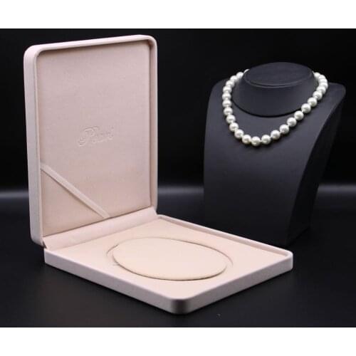 Round Core Velvet Pearl Necklace Box Case for 45cm Jewelry Packaging Box Storage Gift Boxes Jewelry Carrying 19x19x4cm 20pcs/lot