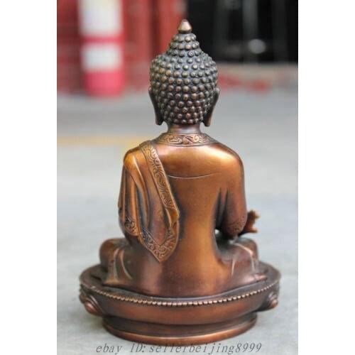 Copper decor Brass Chinese Statue wholesale factory Tibet Buddhist Pure BRASS Buddhist Joss Lotus Shakyamuni Buddha Statue