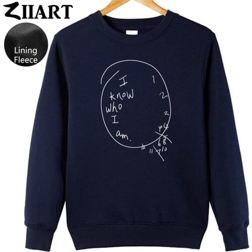 I know who i am wall Clock Hannibal Lector couple clothes boys man male cotton autumn winter fleece Sweatshirt