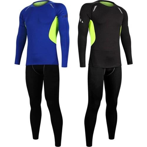 Mens Sports Running Suits 3pcs/set Compression Fitness Training Tracksuit Sets Joggers Gym Clothes Tights Male Quick Dry