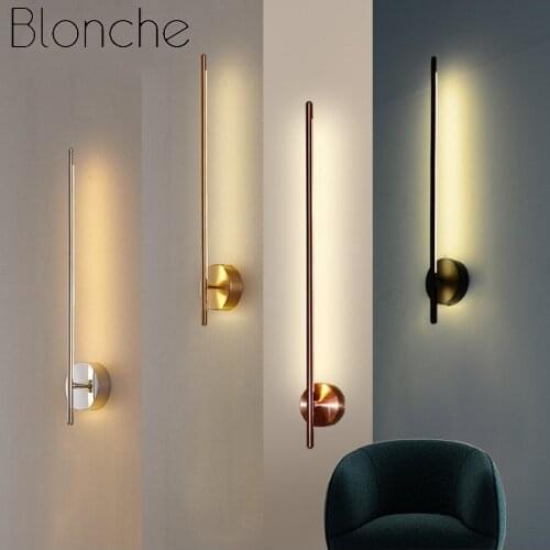 Nordic Simple Long Strip Wall Lamps Living Room Background Wall Art Decor Lamp Line Aisle Stair Lamp Bedroom Bedside Wall Lights