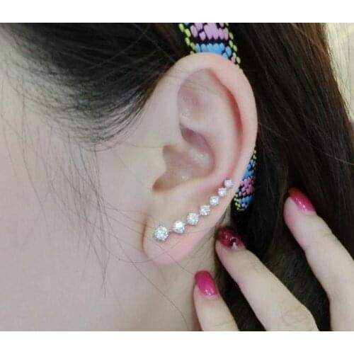 2019 cheap jwelry Fashion shiny crystal row of starry seven stars with beads zircon stud earrings for women birthday gift