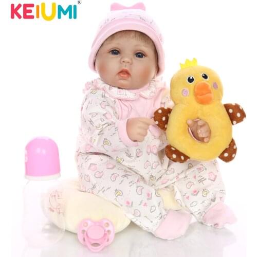 Cartoon 17'' Babies Reborn Menina Soft Silicone Body Like Real Reborn Baby Dolls Stuffed Doll Toys Fashion Kids Birthday Gifts