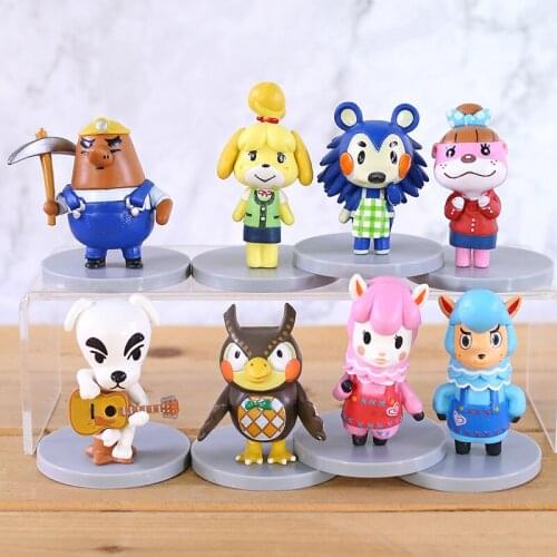 Animal Crossing New Horizons K.K. Slider Isabelle Mabel Blathers Reese Cyrus Resetti Mini Toys Figures Dolls 8pcs/set