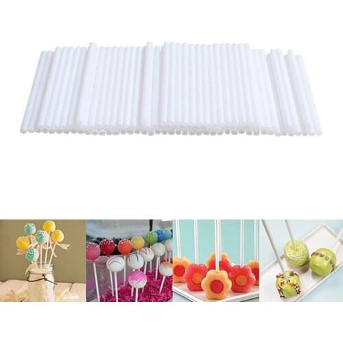 100pcs/set Disposal Lollipop Sticks Candy Pops Plastic Sucker Tubes Sticks Tools