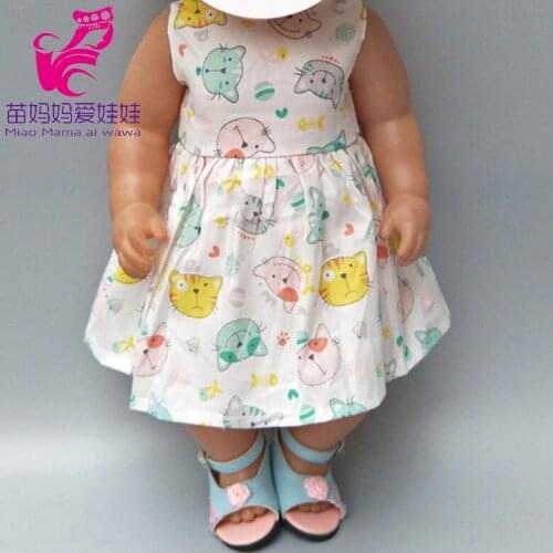 Fits for 43-45cm Doll Dress with Hat for 18 Inch Girl Baby Doll Dress Accessory Children Girl Play Toys Doll Dress