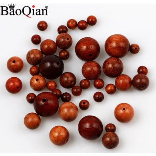 6-15mm Myanmar Rosewood Round Ball Natural Wooden Beads For Jewelry Making DIY Wood Crafts Home Decoration Handicrafts
