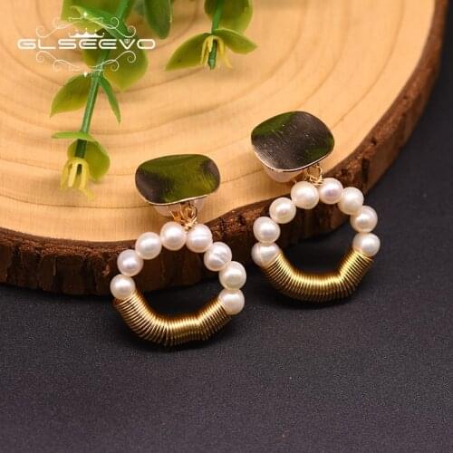 Glovo Natural Freshwater Pearl Earrings Bohemian Style Ear Clip Earrings Female Party Birthday Geometric Exquisite Gift Ge0905