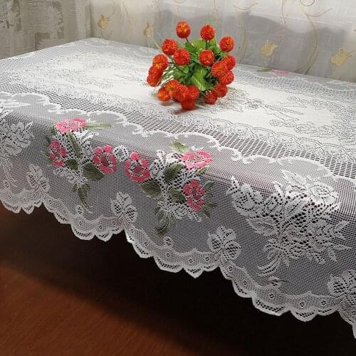 Stylish Round/Rectangle Lace Flower Tablecloth Dining Table Cover Runner Decor mantel mesa wedding decoration toalha de mesa