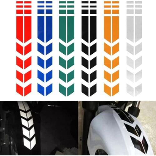 Motorcycle Reflective Stickers Wheel on Fender Waterproof Safety Warning Arrow Tape Car Decals Motorbike Decoration Accessories