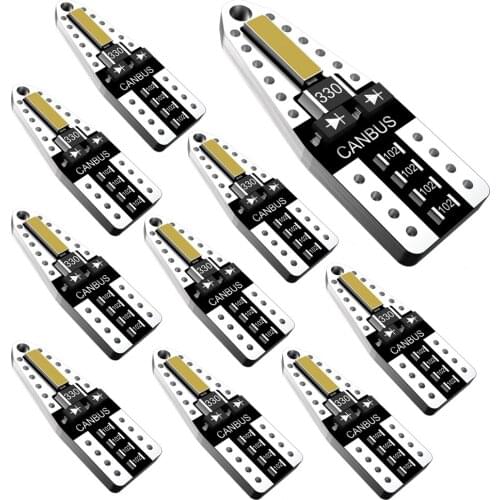 A pack W5W T10 LED Canbus Light Bulbs For Audi BMW VW Mercedes Car Interior Dome Trunk Lamp Parking Reading Map Light Error Free