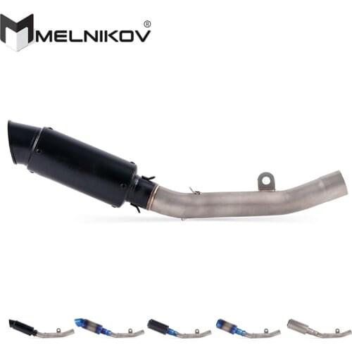 Motorcycle Full System Exhaust Muffler Modified Middle Link Pipe Slip On For Kawasaki Z800 Z800E ZR800A 2013 To 2018 Exhaust