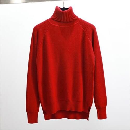 High Quality Turtleneck Sweater Women Winter thick Pullover Solid Knitted Sweater Tops for Women Autumn Female oversized Sweater