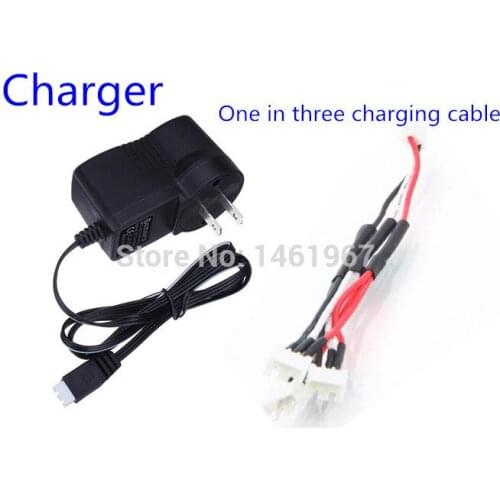 7.4V charge and One in three charging cable for V912 V912 WL 911 912 V262 F45 A949 A959 H16 etc Rc Spare Parts Accessories