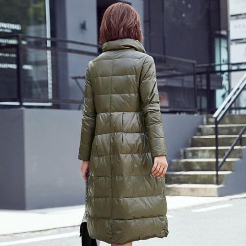 New 2020 Real Sheepskin Leather Jacket Women Winter Thicken Duck Down Jacket Female Genuine Leather Parka Mujer Abrigo LX2577