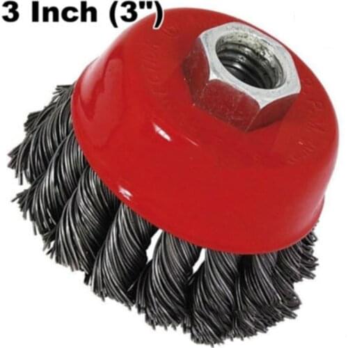 1pc Wire Wheel Brush Knot Twisted Wire 75mm With Threaded Arbor For Grinder Wire Brushes Kit Power Tool Accessories Newly