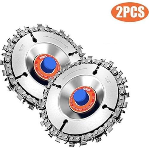 2/3Pcs 4" Grinder Disc 22-Teeth Steel Chainsaw Blade Wood Carving Disc for Cutting and Shaping Fits 4" or 4-1/2" Angle Grinders