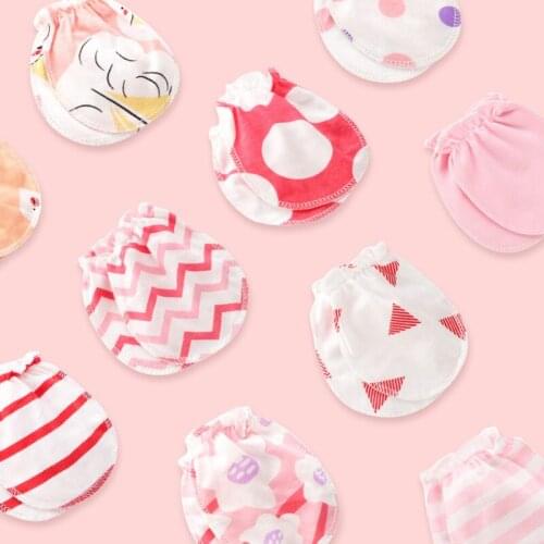 3 Pairs Fashion Baby Anti Scratching Gloves Newborn Protection Face Cotton Scratch Mittens