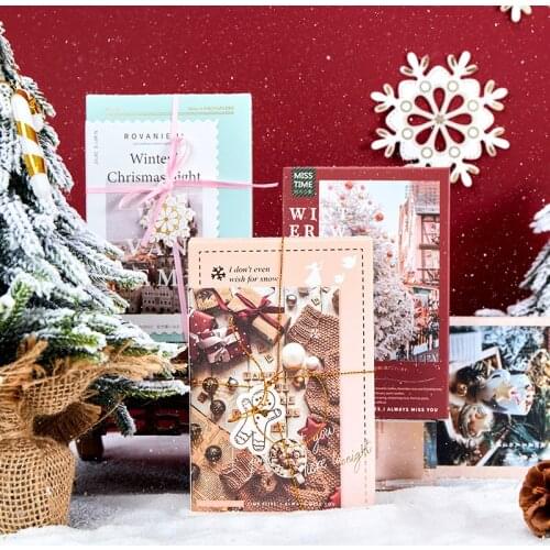 30 Sheets/Set Warm Winter Christmas Night Postcards INS Style Christmas Eve Greeting Wishing Cards Message Card