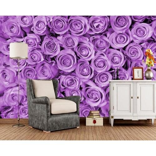 Purple rose petals 3d wallpaper papel de parede,living room tv sofa wall bedroom wall papers home deocr restaurant mural