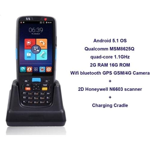 4inch Rugged Industrial PDA Barcode Android 5.1 Mobile Phone with 1d Laser 2D QR Scanner Reader Handheld Data Collector Terminal